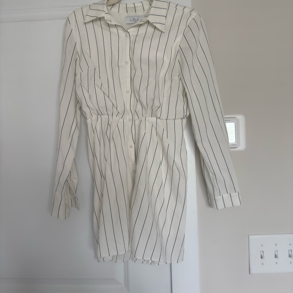 L'Academie Ivory and Black Striped Shirt - Picture 6 of 6